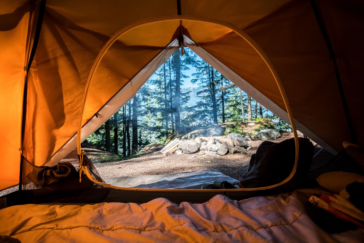 Campfire under the stars