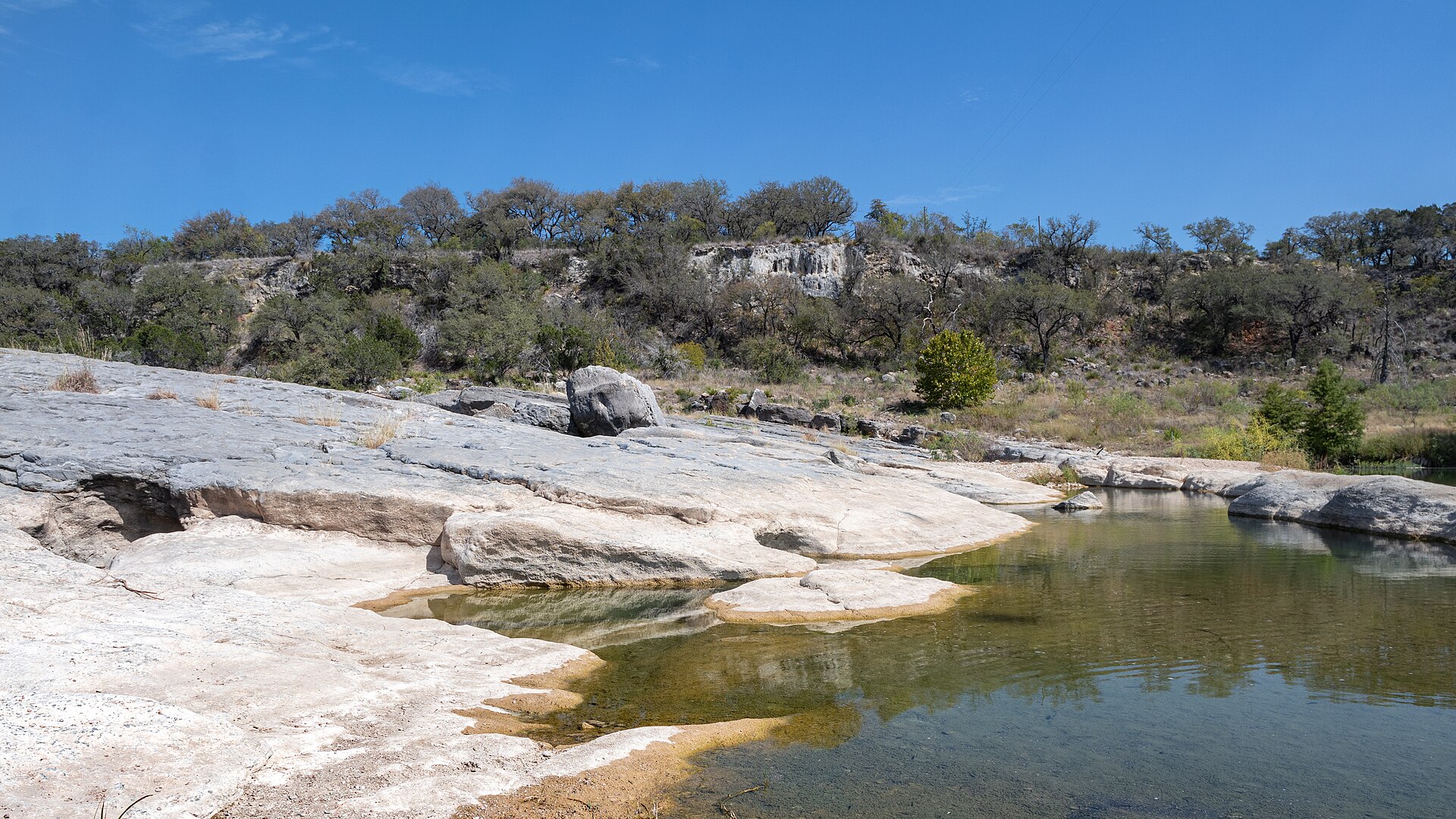 Limestone riverbed on the Pedernales River